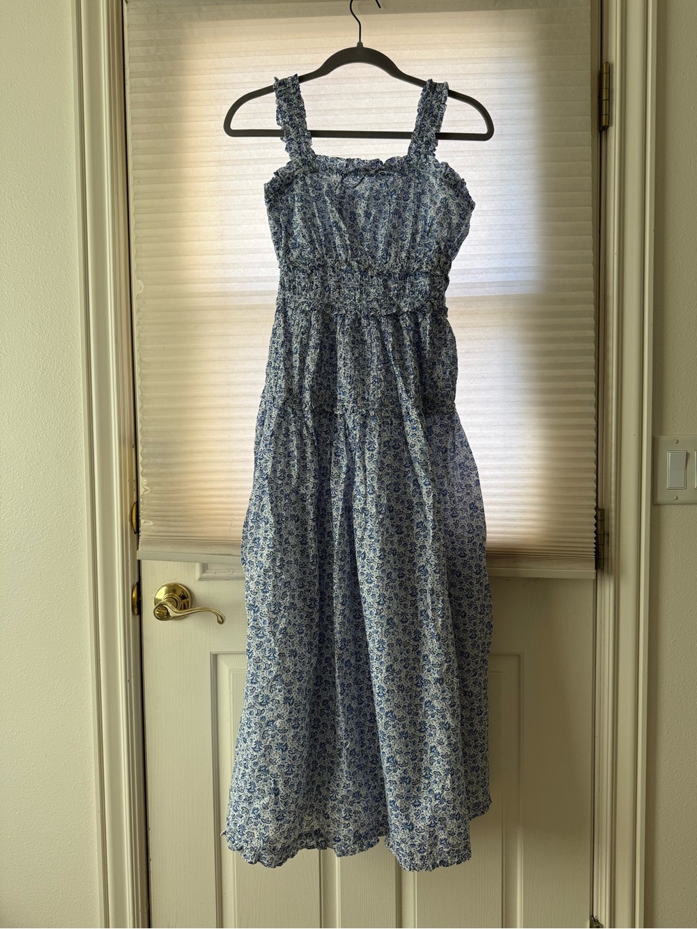 Gap x Doen Blue Floral Smocked Sundress